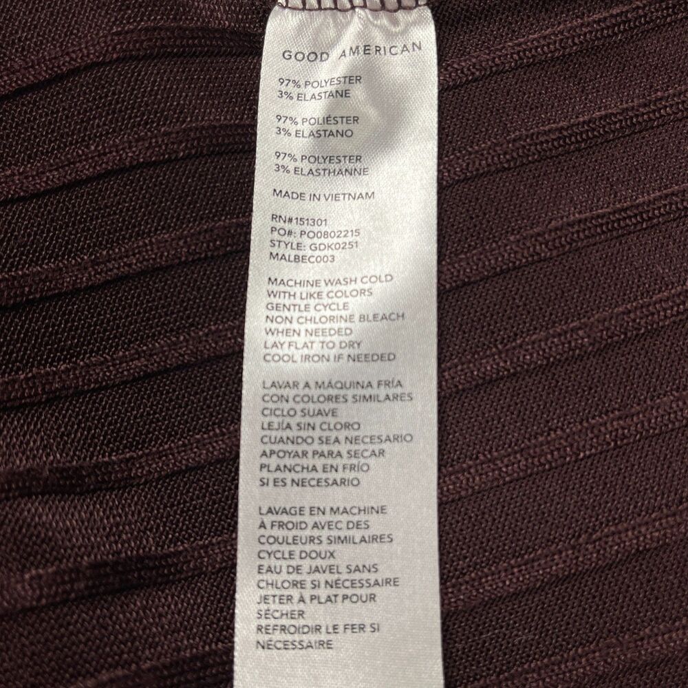 Good American Women’s Maxi Dress XL Burgundy Ribbed Mock Neck Long Sleeve - Picture 11 of 11